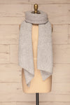 Gozdnica Grey Fuzzy Knitted Scarf around | La Petite Garçonne