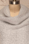 Gozdnica Grey Fuzzy Knitted Scarf shawl close up | La Petite Garçonne