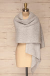 Gozdnica Grey Fuzzy Knitted Scarf shawl | La Petite Garçonne