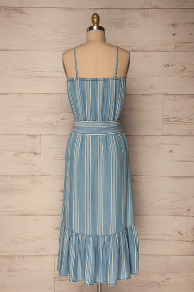 Gracac Light Blue Striped Midi Summer Dress | La Petite Garçonne