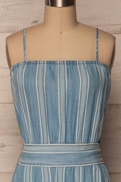 Gracac Light Blue Striped Midi Summer Dress | La Petite Garçonne