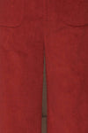 Gravesend Burgundy High Waisted Corduroy Pants fabric close up | La Petite Garçonne