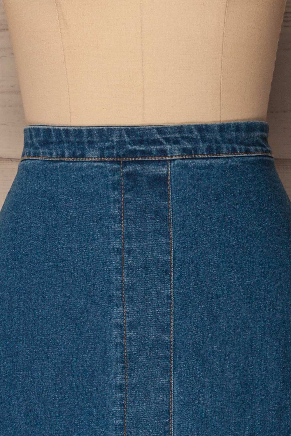 Grazen Blue Jeans Asymmetrical Midi Skirt | La Petite Garçonne