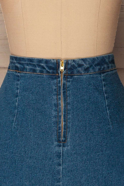 Grazen Blue Jeans Asymmetrical Midi Skirt | La Petite Garçonne
