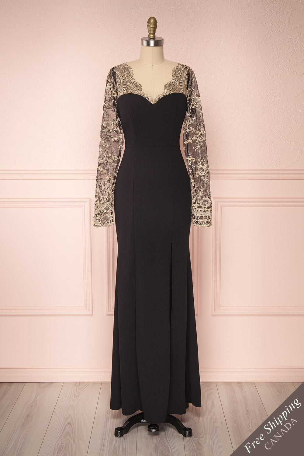 Gretah | Black & Gold Gown