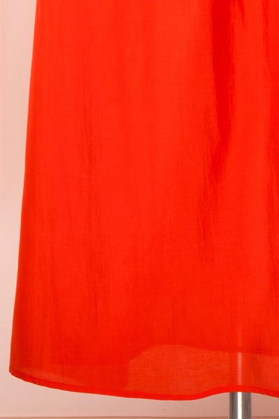 Gretta Red Short Sleeve Midi A-Line Dress | Boutique 1861 bottom
