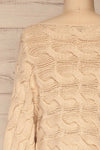 Grodzisk Beige Cropped Knitted Sweater | La petite garçonne back close-up