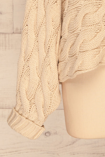 Grodzisk Beige Cropped Knitted Sweater | La petite garçonne bottom