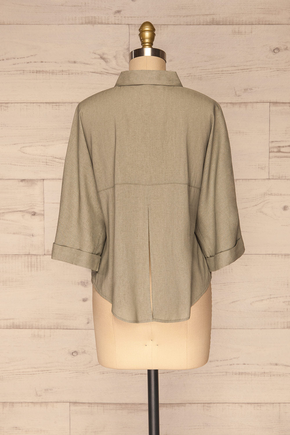 Grytviken Green Cropped Shirt | La petite garçonne back view