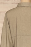 Grytviken Green Cropped Shirt | La petite garçonne back close-up