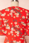 Guadalup Short Red Floral Dress | Boutique 1861 back close up