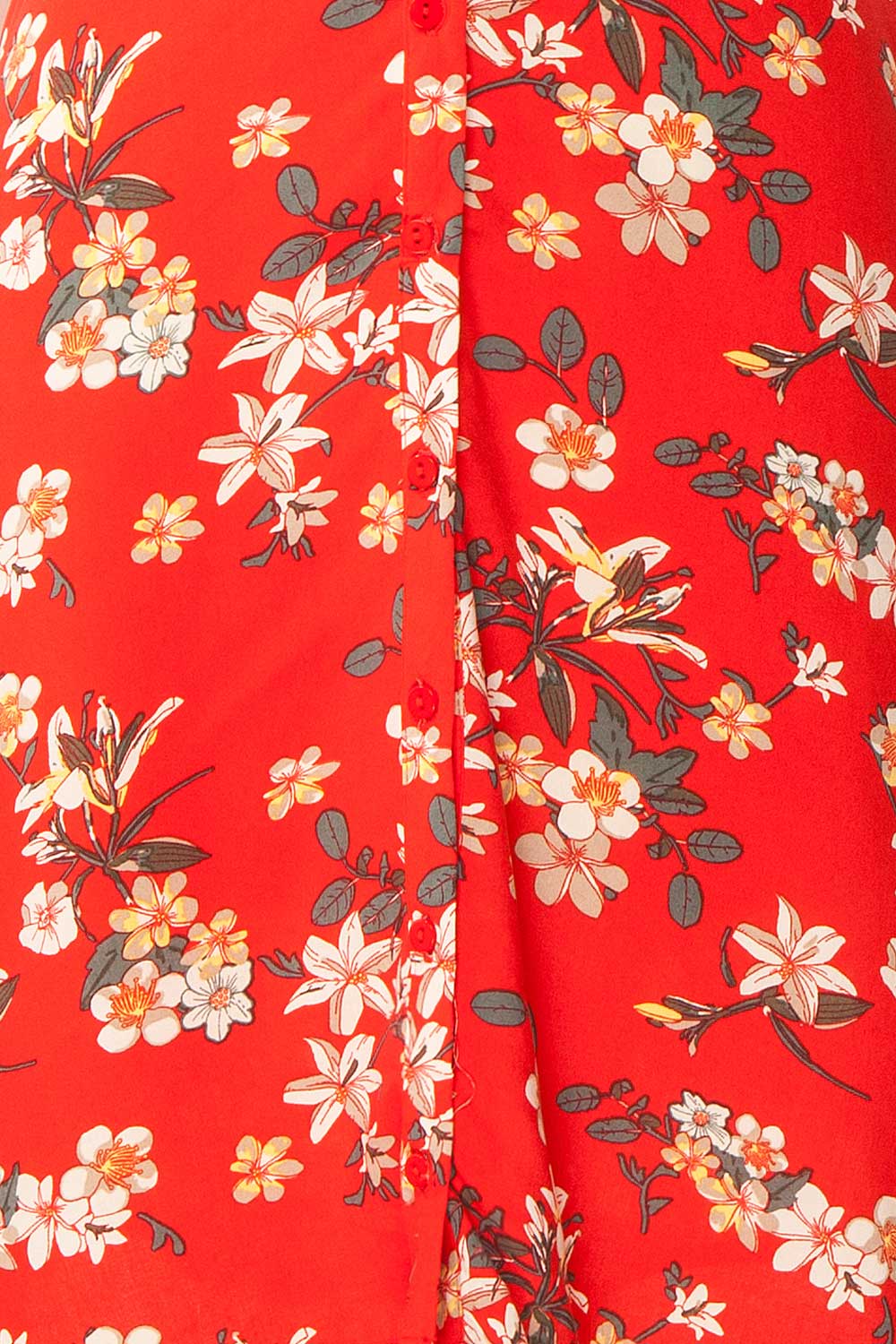 Guadalup Short Red Floral Dress | Boutique 1861 fabric