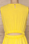 Guaranda Yellow Sleeveless Midi Dress | La petite garçonne  back close-up