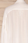 Guayaquil White Long Sleeved Shirt | La petite garçonne back close-up