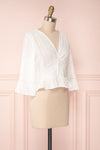 Gulcan Ivory Button-Up Crop Top with Lace | Boutique 1861 3
