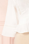 Gulcan Ivory Button-Up Crop Top with Lace | Boutique 1861 7