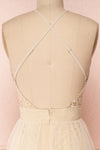 Gunvor Beige Mesh Gown with Glitter | Boutique 1861 back close-up