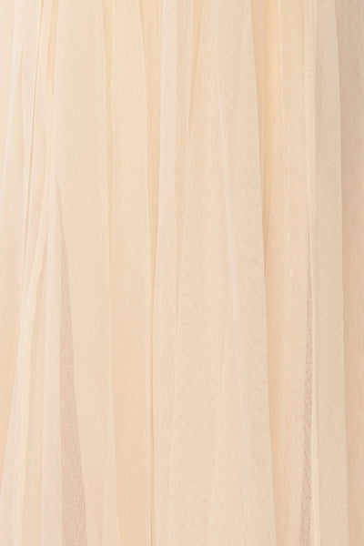 Gunvor Beige Mesh Gown with Glitter | Boutique 1861 fabric detail