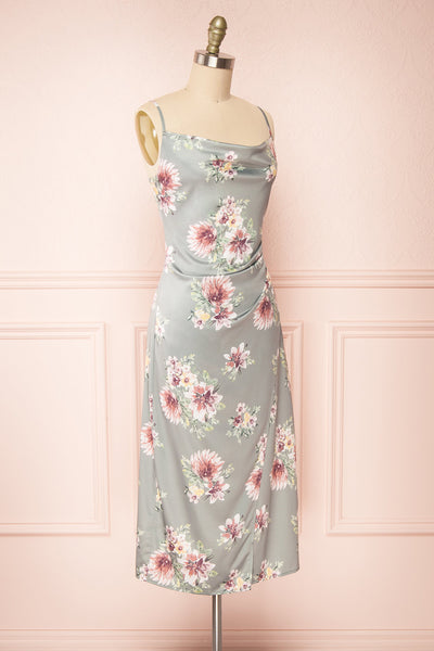Gwenny Cowl Neck Floral Midi Dress | Boutique 1861 side view