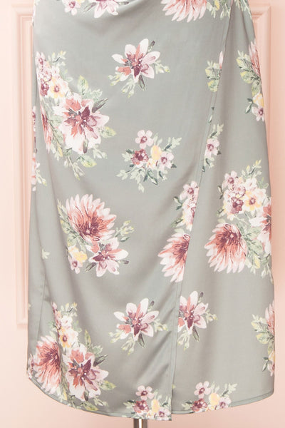 Gwenny Cowl Neck Floral Midi Dress | Boutique 1861 bottom close-up