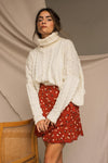 Hellen Cream Cropped Knit Sweater | La petite garçonne model