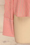 Haget Red & White Striped Boat Neckline Shirt | La Petite Garçonne