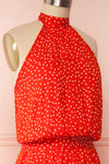 Hagoromo Red & White Polka Dots Maxi Dress | La petite garçonne side close up