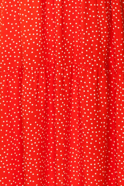 Hagoromo Red & White Polka Dots Maxi Dress | La petite garçonne fabric