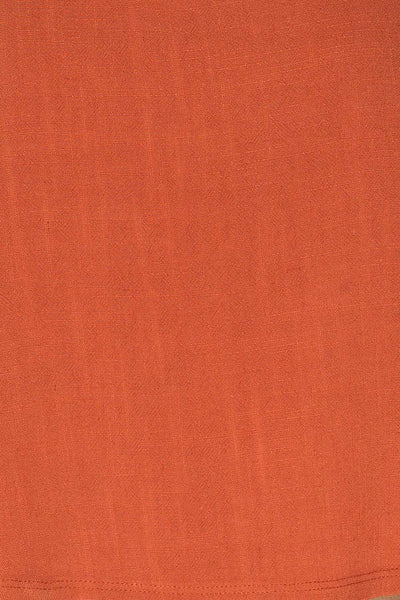 Halden Rust Orange Linen Crop Top | La petite garçonne fabric