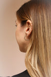 Halesowen Gold Chain Link Hoop Earrings | La Petite Garçonne on model