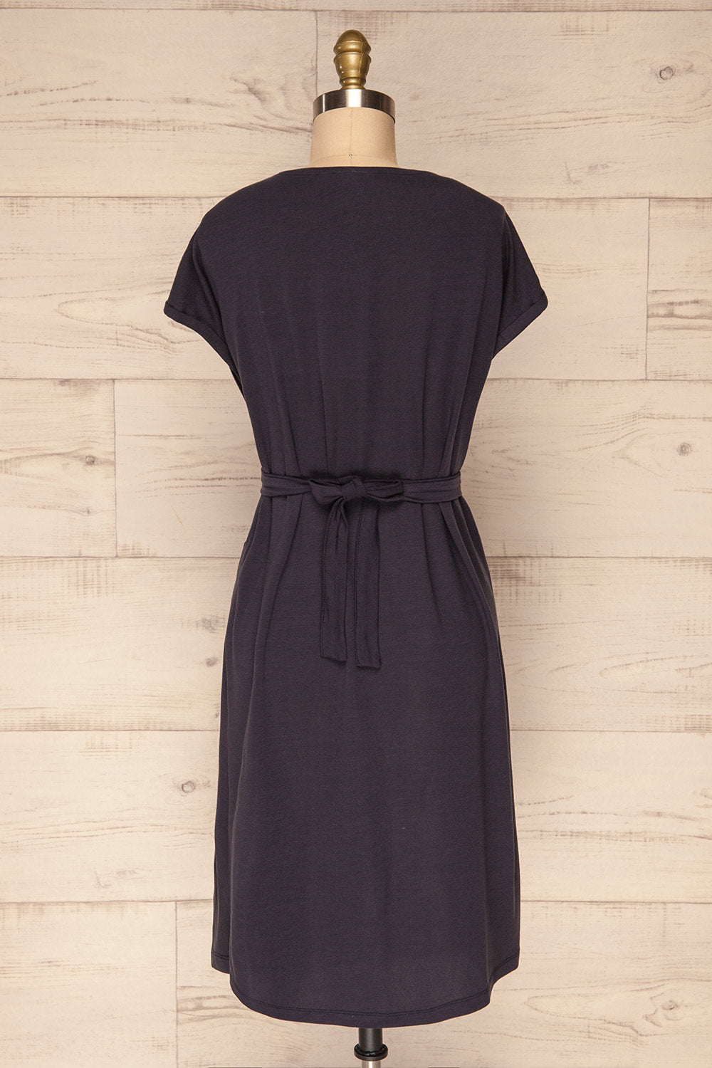 Halluin Navy Blue T-Shirt Dress with Belt | La Petite Garçonne