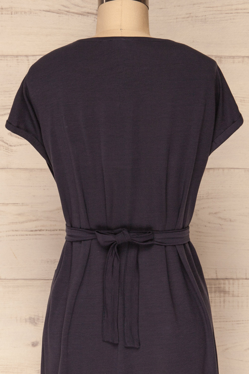 Halluin Navy Blue T-Shirt Dress with Belt | La Petite Garçonne