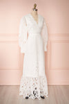 Hamadryas White Openwork Maxi Bridal Dress | Boudoir 1861 side view