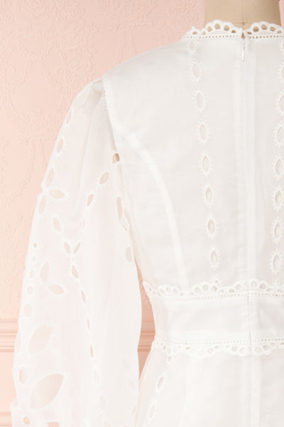 Hamadryas White Openwork Maxi Bridal Dress | Boudoir 1861 back close-up