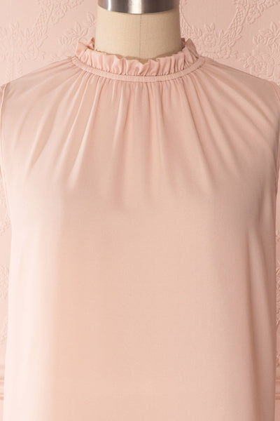 Hanabi Dusty Pink Ruffled Collar Sleeveless Top | Boutique 1861 2