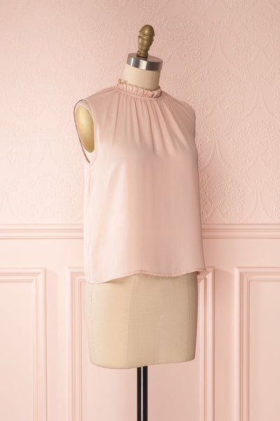 Hanabi Dusty Pink Ruffled Collar Sleeveless Top | Boutique 1861 3