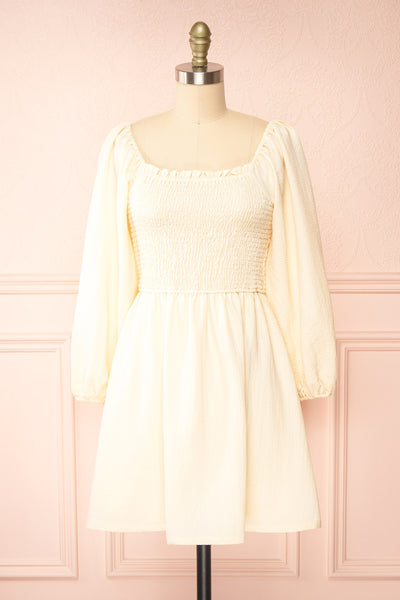Harryte Short Dress w/ Puff Sleeves | Boutique 1861 front view
