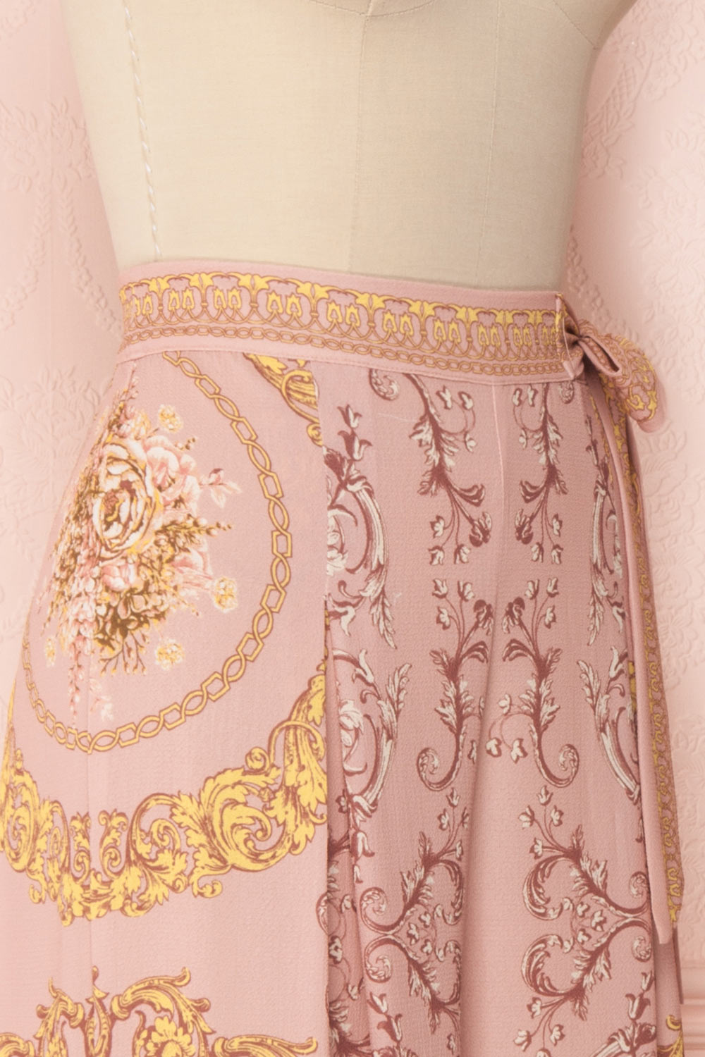 Hasagi Light Pink Baroque Printed Wide Leg Pants | Boutique 1861