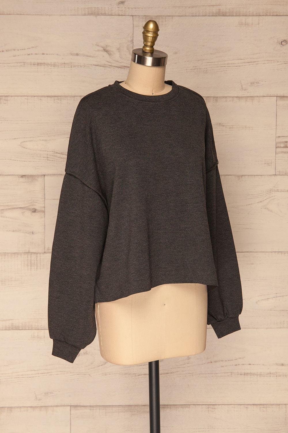 Hattem Black Oversized Sweater | La petite garçonne  side view 