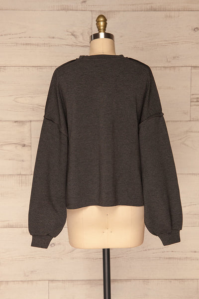 Hattem Black Oversized Sweater | La petite garçonne   back view