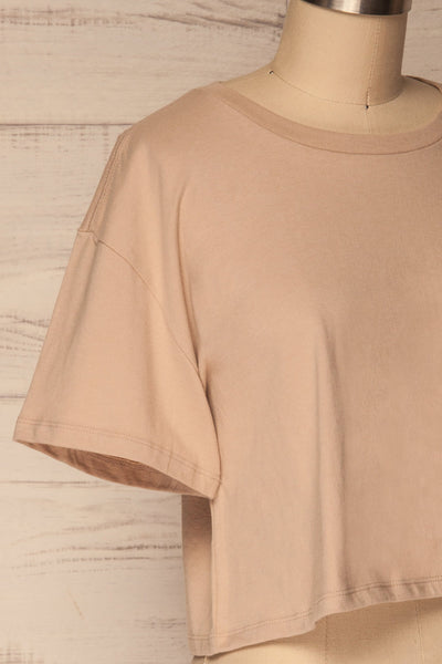 Heks Beige Cotton Cropped T-Shirt | La Petite Garçonne 4
