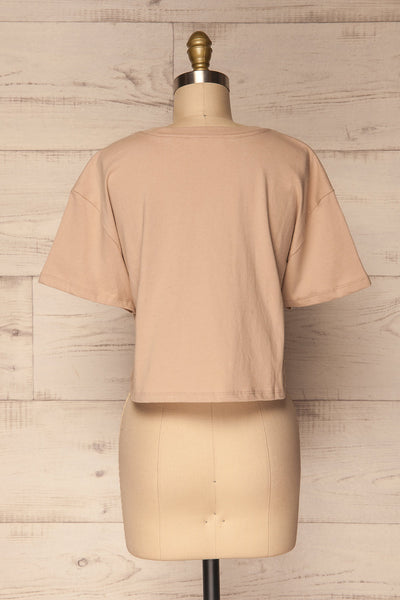 Heks Beige Cotton Cropped T-Shirt | La Petite Garçonne 5