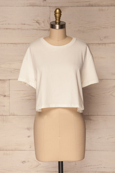 Heks Blanc White Cotton Cropped T-Shirt | La Petite Garçonne 1
