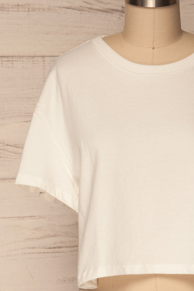 Heks Blanc White Cotton Cropped T-Shirt | La Petite Garçonne 3
