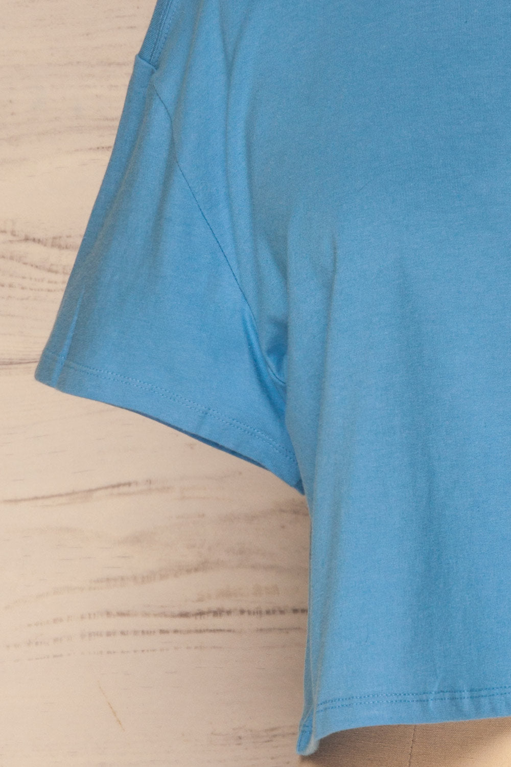 Heks Bleu Light Blue Cotton Cropped T-Shirt | La Petite Garçonne 7