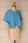 Heks Bleu Light Blue Cotton Cropped T-Shirt | La Petite Garçonne 3