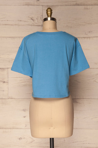 Heks Bleu Light Blue Cotton Cropped T-Shirt | La Petite Garçonne 5