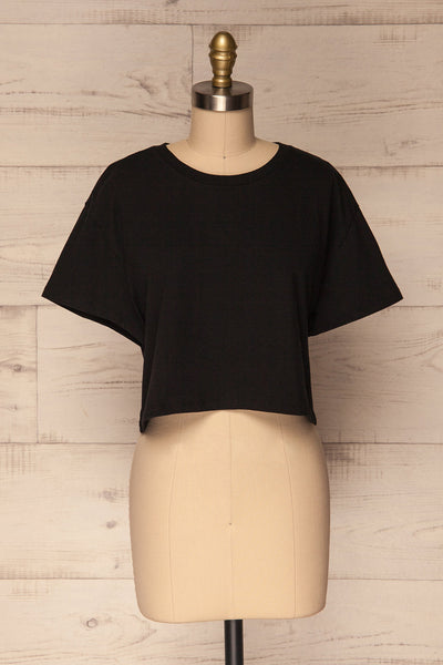 Heks Noir Black Cotton Cropped T-Shirt | La Petite Garçonne 1
