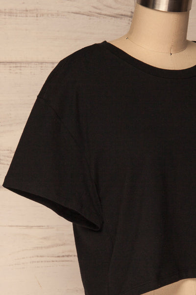 Heks Noir Black Cotton Cropped T-Shirt | La Petite Garçonne 4