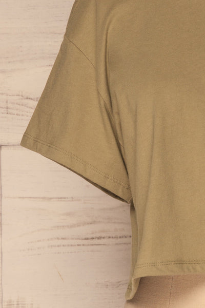 Heks Vert Sage Green Cotton Cropped T-Shirt | La Petite Garçonne 7